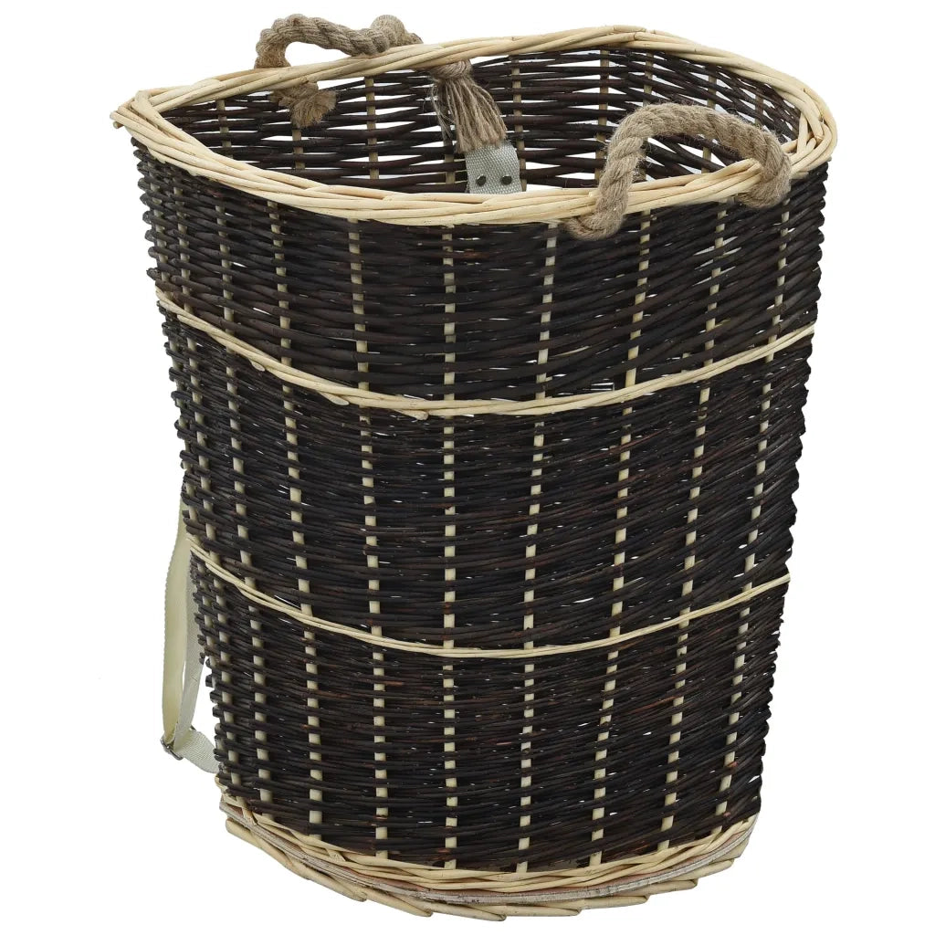 Cesta per Legna con Spallacci 57x51x69cm Salice Naturale cod mxl 13051