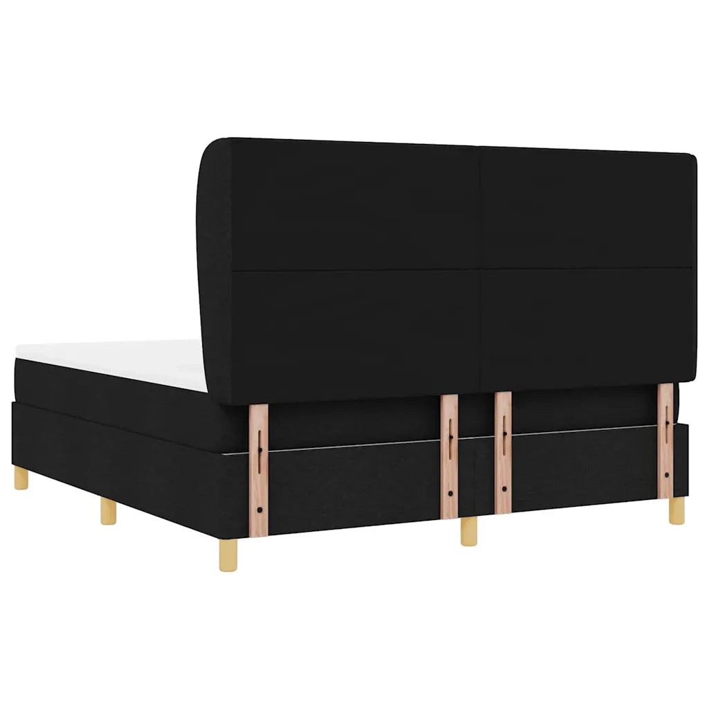 Letto a molle con materasso Nero 200 x 180 cm Tessuto 3340769