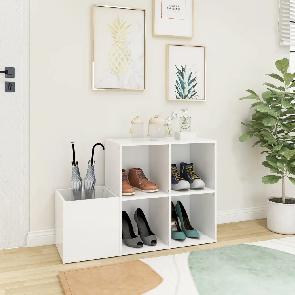 Scarpiera | Mobile per scarpe da Ingresso Bianca 105x35,5x70cm in Legno Multistrato