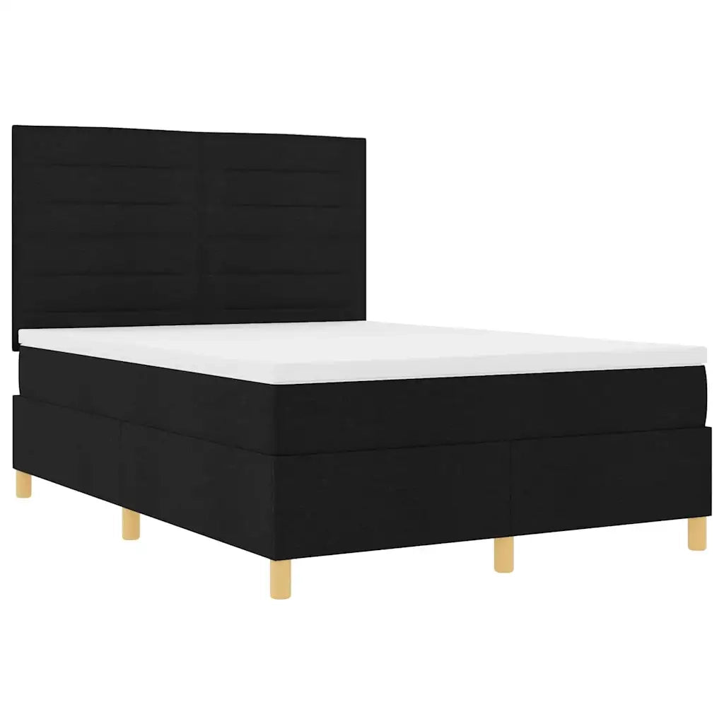 Letto a molle con materasso Nero 140 x 200 cm Tessuto 3339548