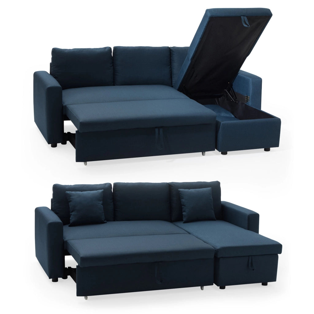 CLARKDivano letto angolare a 3 posti blu