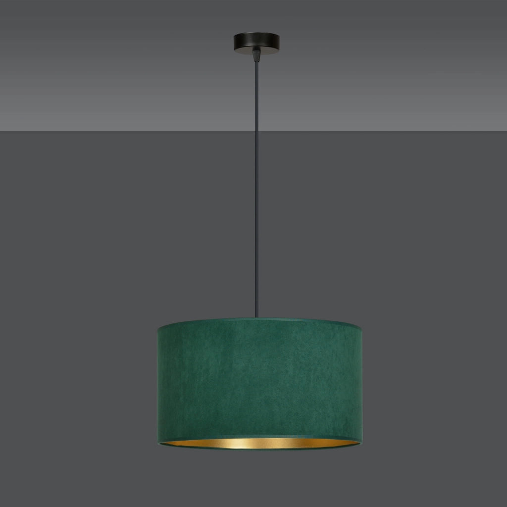 Lampada a sospensione Emibig Hilde verde tessuto Ø35 E27