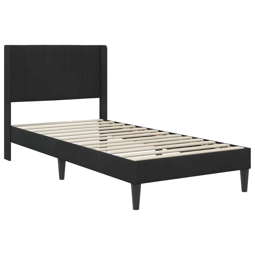Struttura letto con materasso-Giroletto Nero 80 x 200 cm Velluto 505612