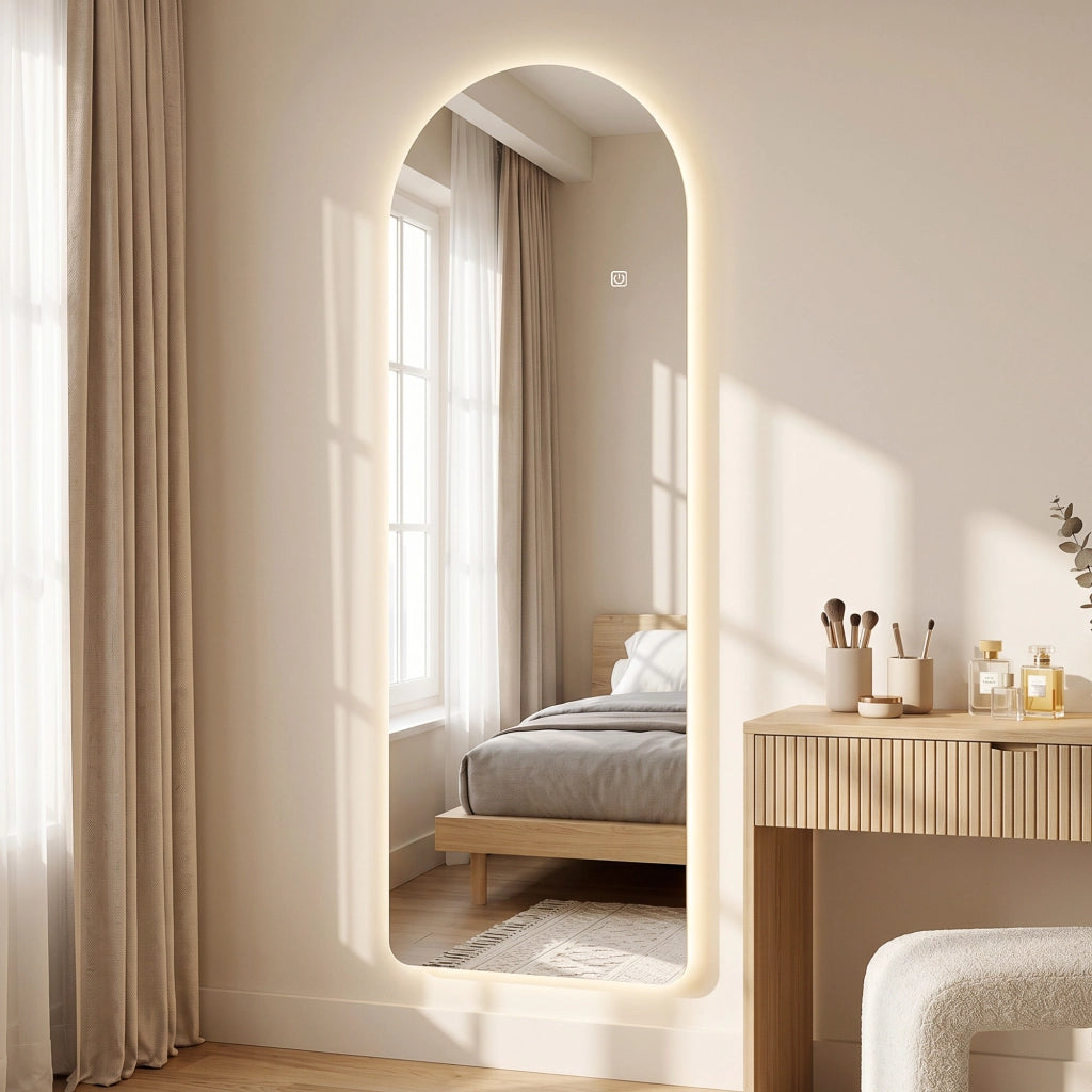 Specchio da parete con LED ¨C zephmum ¨C 120x40 cm