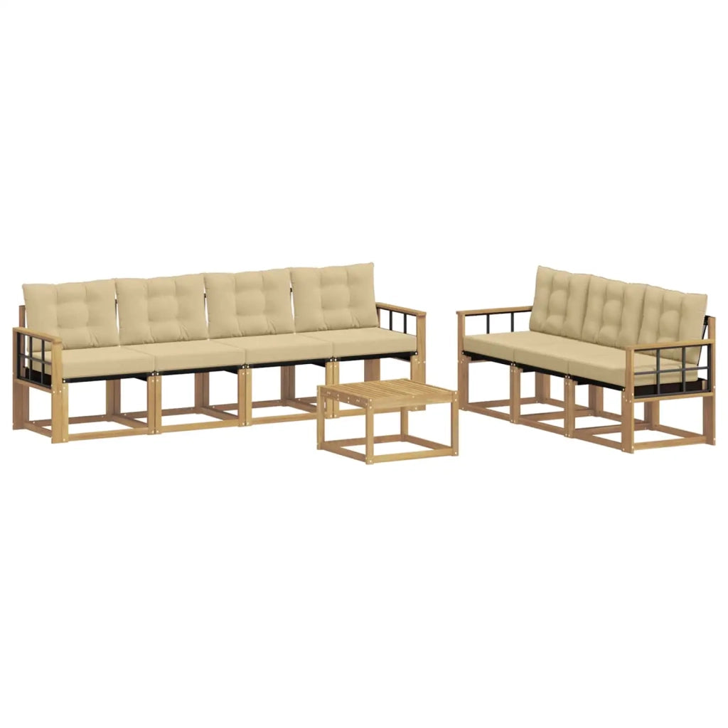 Set di divani da esterno 8 pz Bianco e Beige 3389291