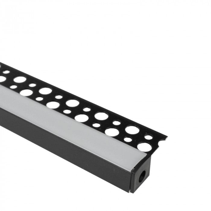 Profilo LED GP1S da incasso nero, diffusore 2m Ecolight