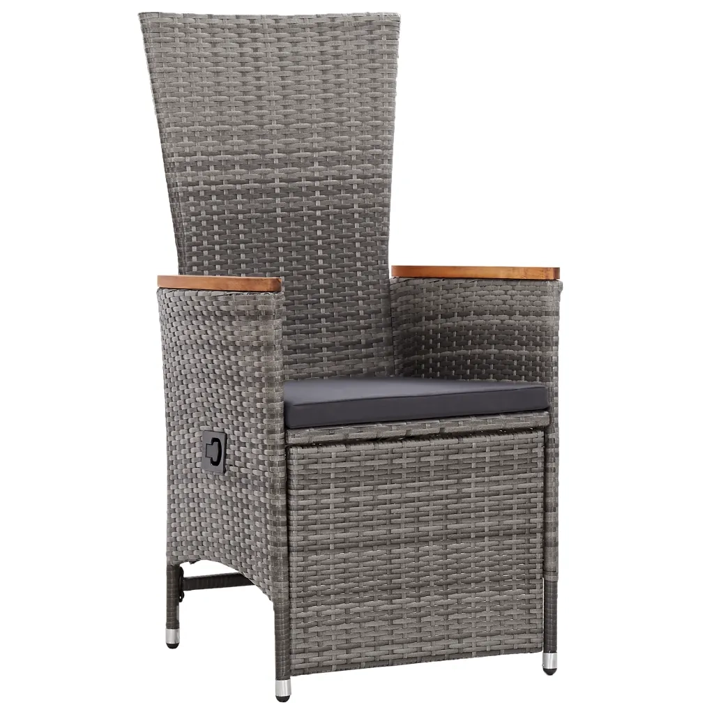 Set da Pranzo da Giardino 11pz con Cuscini in Polyrattan Grigio 3277561