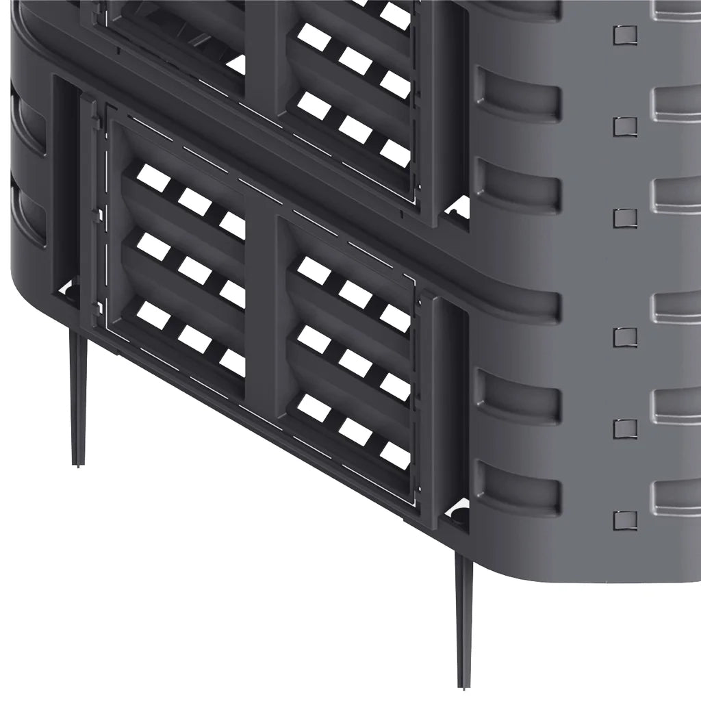 Compostiera da Giardino Nera 93,3x93,3x80 cm 480 L 146276