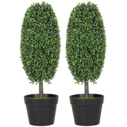 Set 2 pezzi piante artificiali ¨C Minimal ¨C verde, plastica, cemento