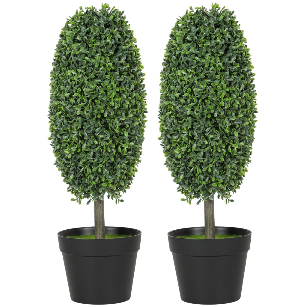 Set 2 pezzi piante artificiali ¨C Minimal ¨C verde, plastica, cemento