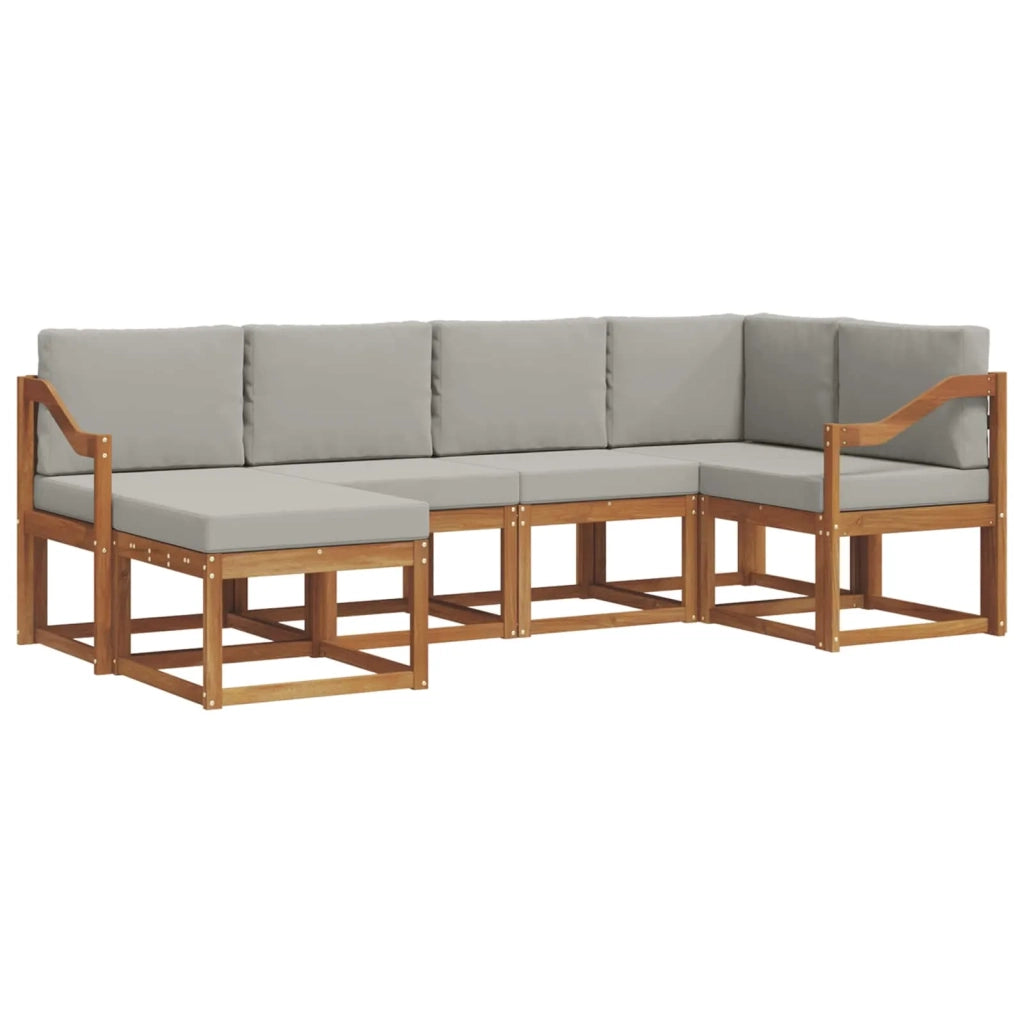 Set di divani da esterno 6 pcs Grigio Naturale e Chiaro 3366654