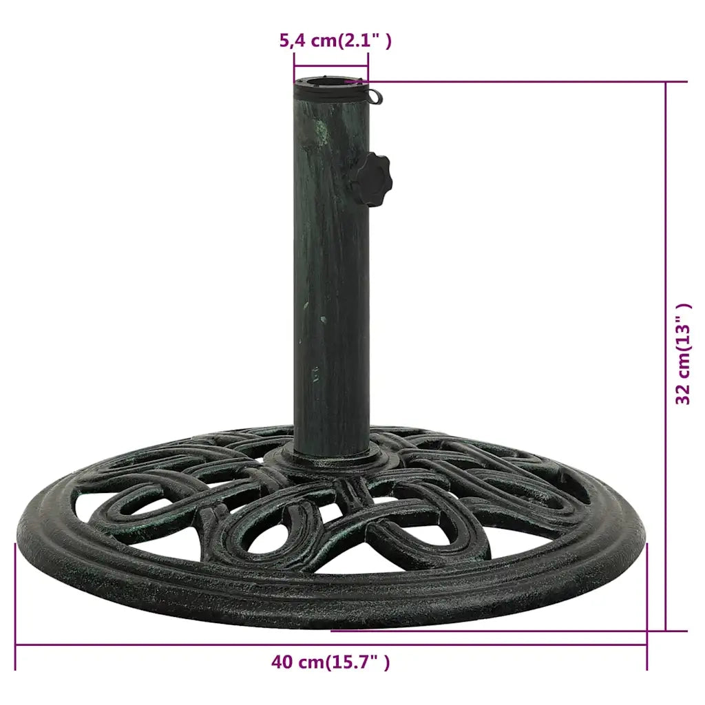 Base per Ombrellone Verde 40x40x32 cm in Ghisa 317765