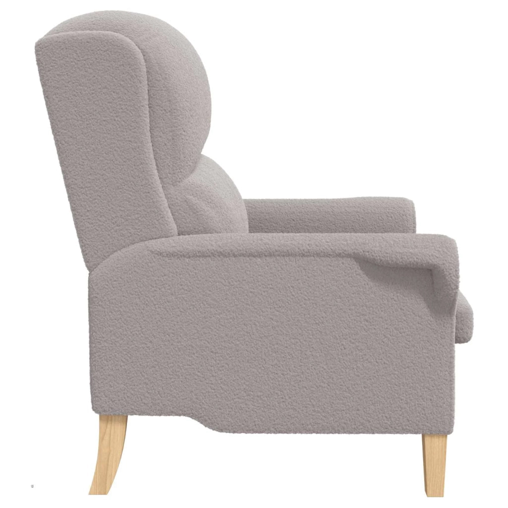 Poltrona | Sedia Relax Grigio chiaro Tessuto Sherpa morbido