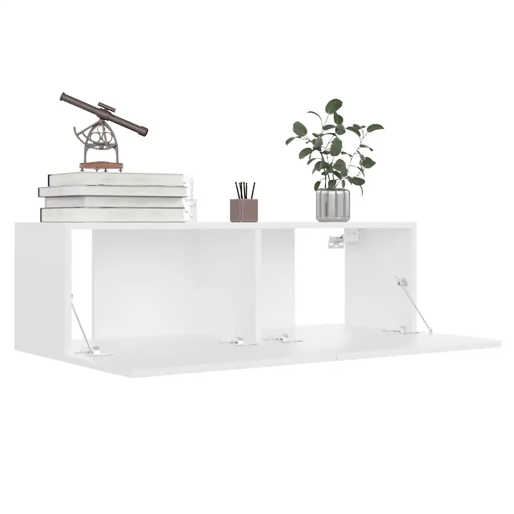 Mobile Porta TV Bianco 100x30x30 cm in Legno Multistrato 801481