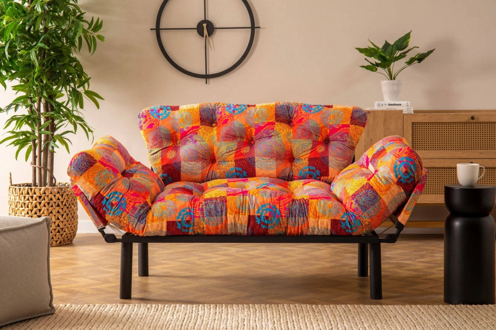 Guchol, Divano Letto 2 Posti Contenitore, 155x70 cm Multicolore