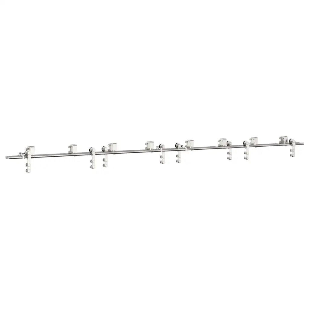 Kit Binari Porta Scorrevole 366 cm Acciaio Inossidabile Argento