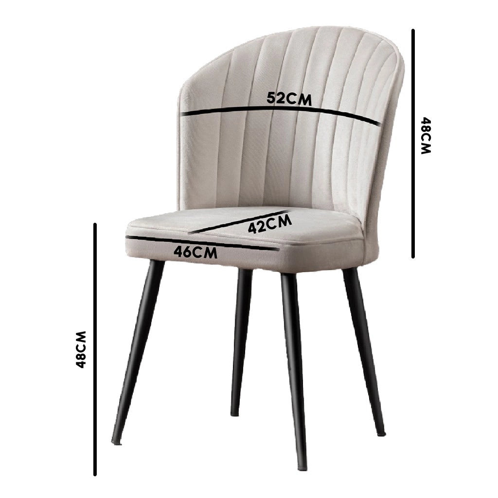 Set di 4 sedie in legno "Rubi" - 52 x 42 x 85 cm - Crema
