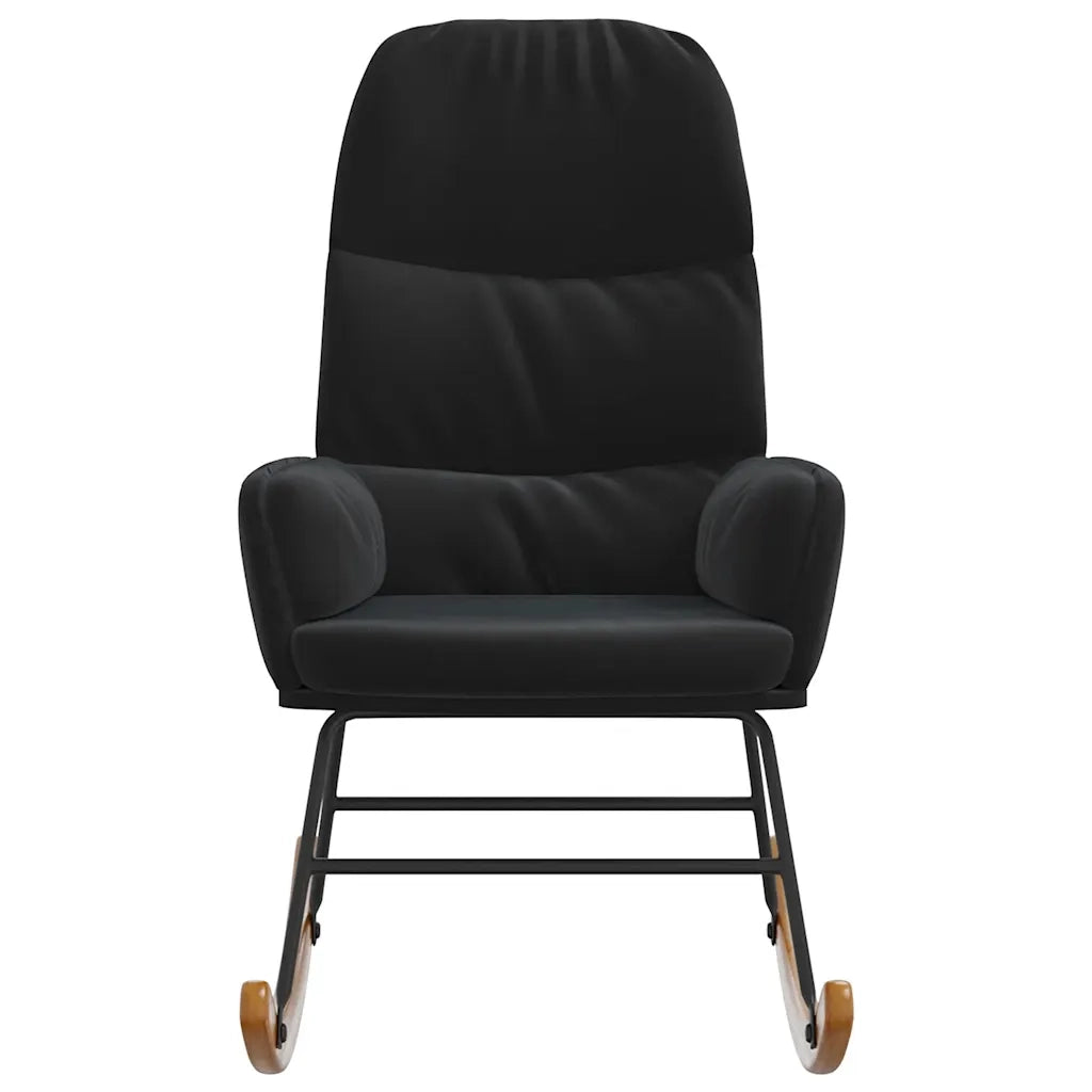 Sedia a Dondolo Nera in Velluto 4102627