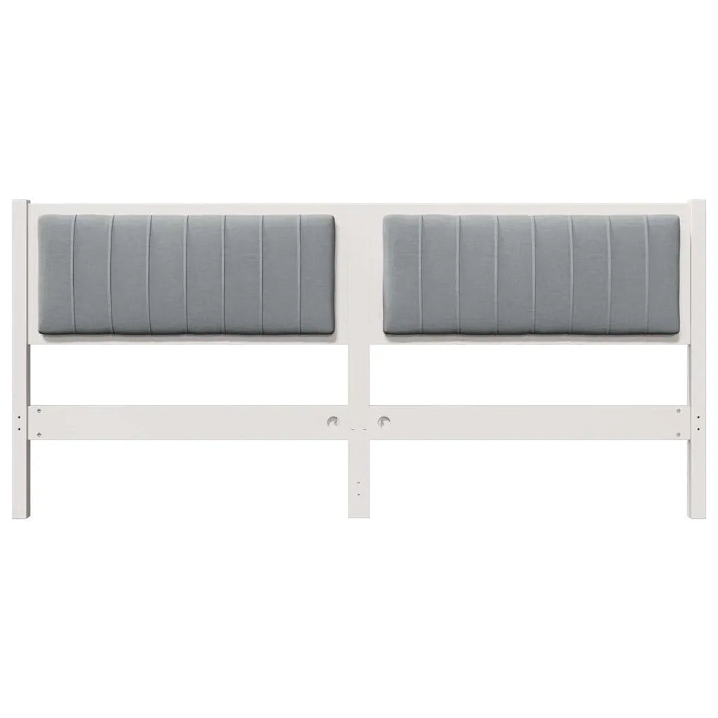 Testiera imbottita con testiera Bianco 180 cm Pino massello 879053