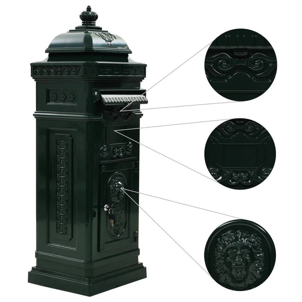 Cassetta della Posta in Alluminio Inossidabile Vintage Verde 43890