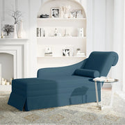 Sdraio con Capezzale e Bracciolo Destro in Velluto Blu 4009781