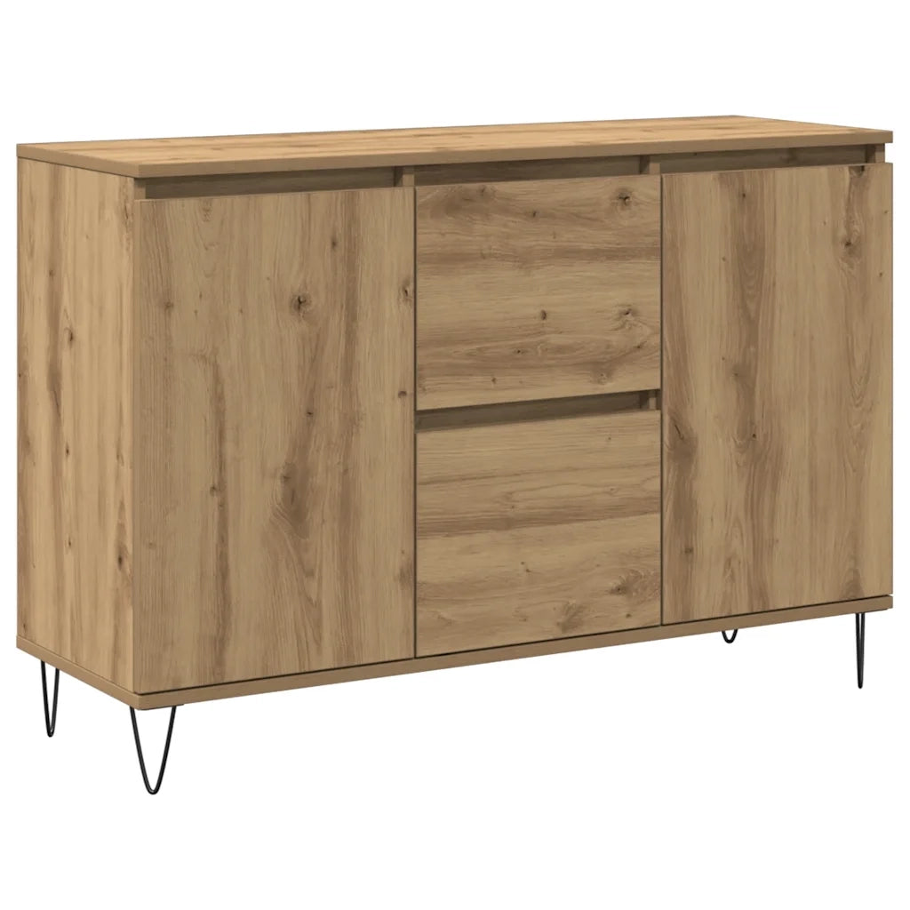 Credenza-Buffet-Armadio da cucina Rovere Artigianale 101,5x35x70 cm in Legno Multistrato 338602