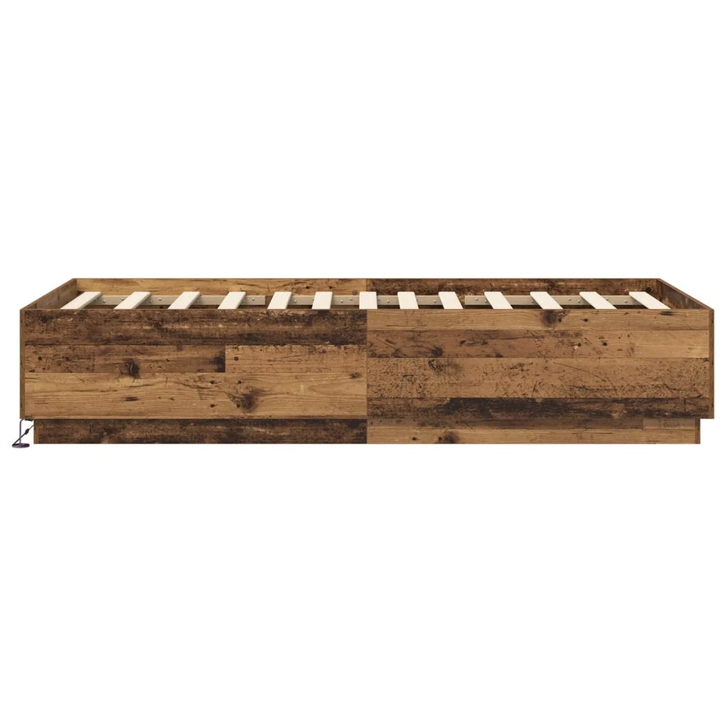 Letto con LED Legno antico 80 x 200 cm Legno ingegnerizzato 3429568