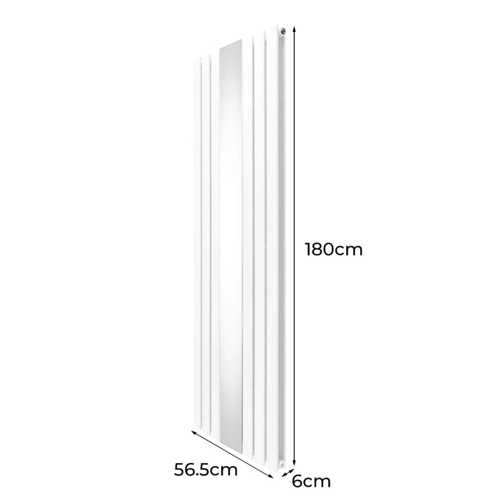 Radiatore a Specchio a Doppia Colonna Verticale Bianco 1800mm x 565mm