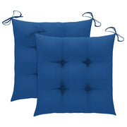 Sedia a Dondolo con Cuscino Blu in Massello di Teak 3062782