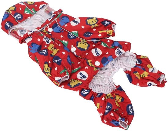 Impermeabile per cani - giacca per cani con cappuccio - disegno riflettente - 4 zampe - tas di trasporto comodo - adatto per la maggior parte dei cani