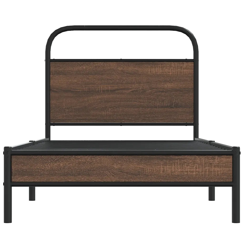 Giroletto senza Materasso-Struttura Letto Rovere Marrone 90x190cm in Truciolato 918475