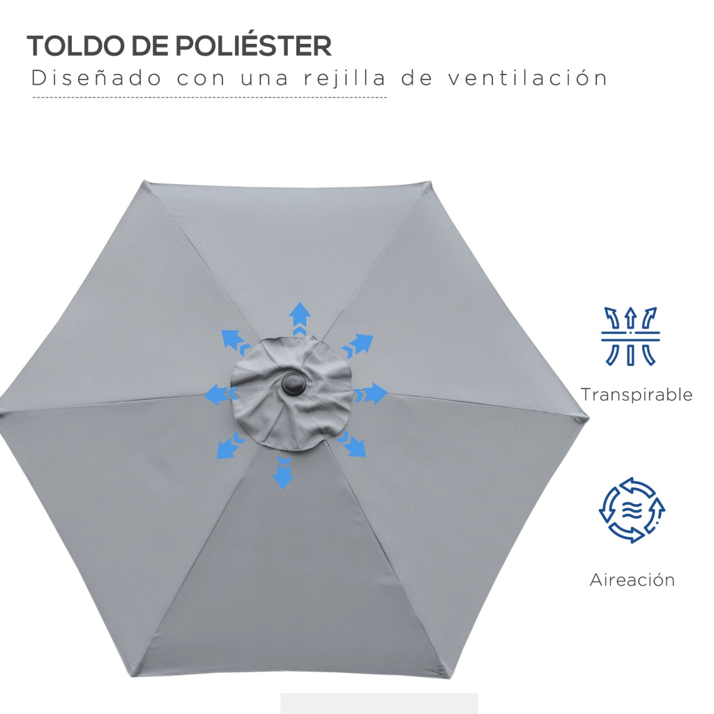 Ombrellone da Giardino ¨C Minimal ¨C Grigio ?230x216 cm