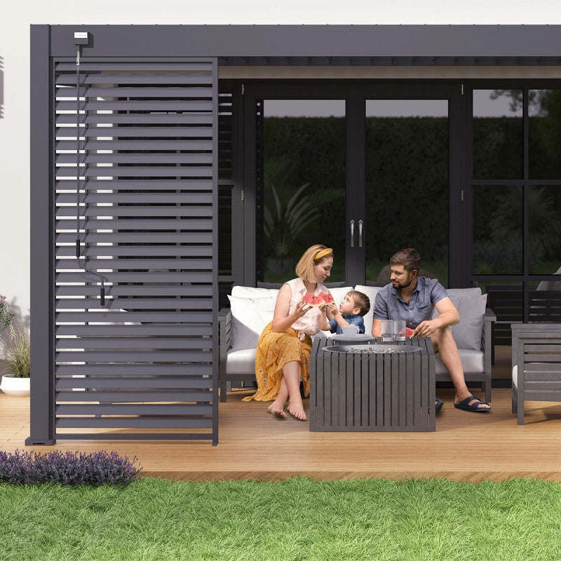 Pergola bioclimatica Ombréa® VS 3x4M adossata - Antracite - V2