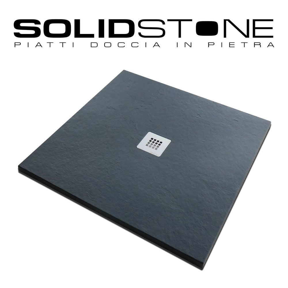 Piatto doccia in pietra SOLIDSTONE alto 2,8 cm - Antracite Grafite nero RAL 7016 - Misura: 70x130 x 2,8h