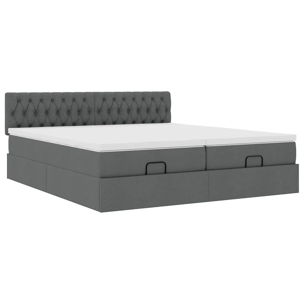 Struttura Letto Pouf con Materassi 200x200 cm in Tessuto 3312872