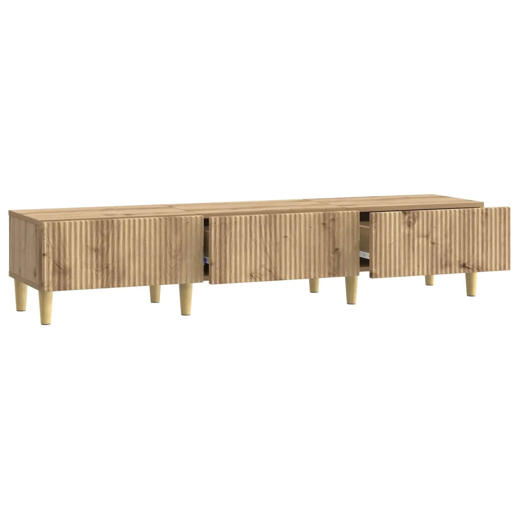 Mobile TV con cassetto-Credenza per TV Rovere Artigianale 147 x 34,5 x 30 cm 551941