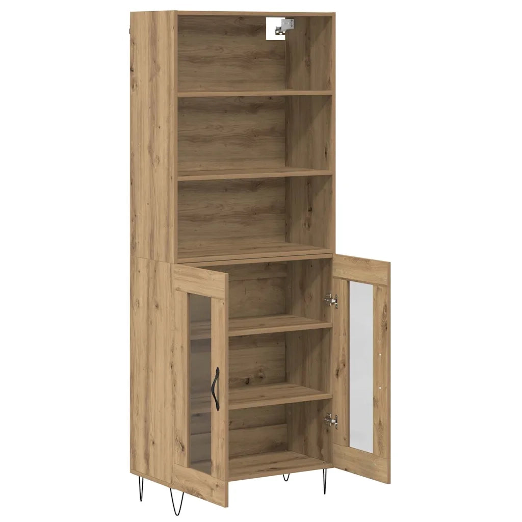 Credenza 2 pcs Rovere artigianale Legno multistrato
