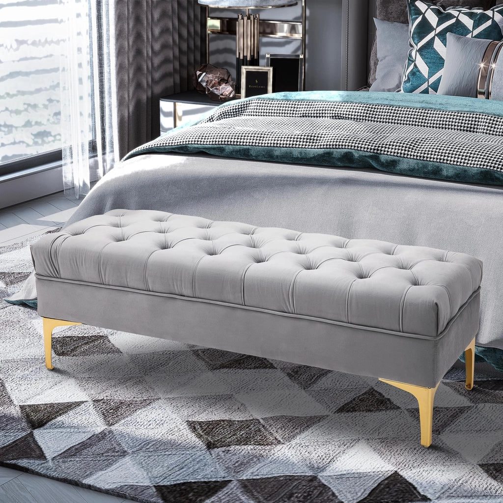Letto contenitore imbottito in velluto ¨C Minimal ¨C grigio chiaro