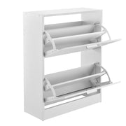 Scarpiera Sykkylven con 2 Contenitori Ribaltabili - Bianco [en.casa]