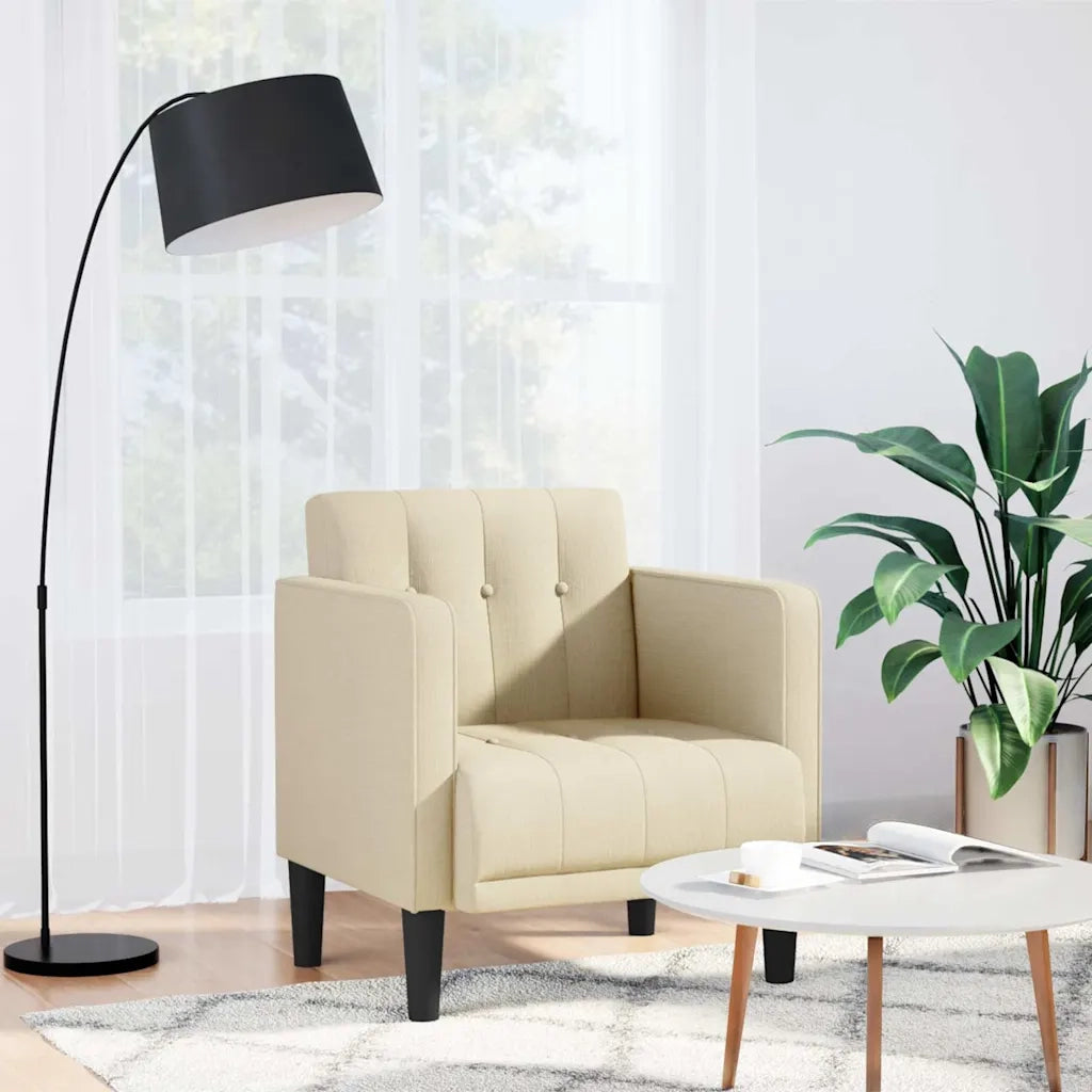 Divano Sedia con Braccioli Crema 53 cm in Tessuto 4100548