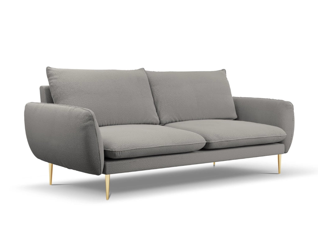 Cosmopolitan Design - Divano "Vienna" 4 posti in bouclé grigio 