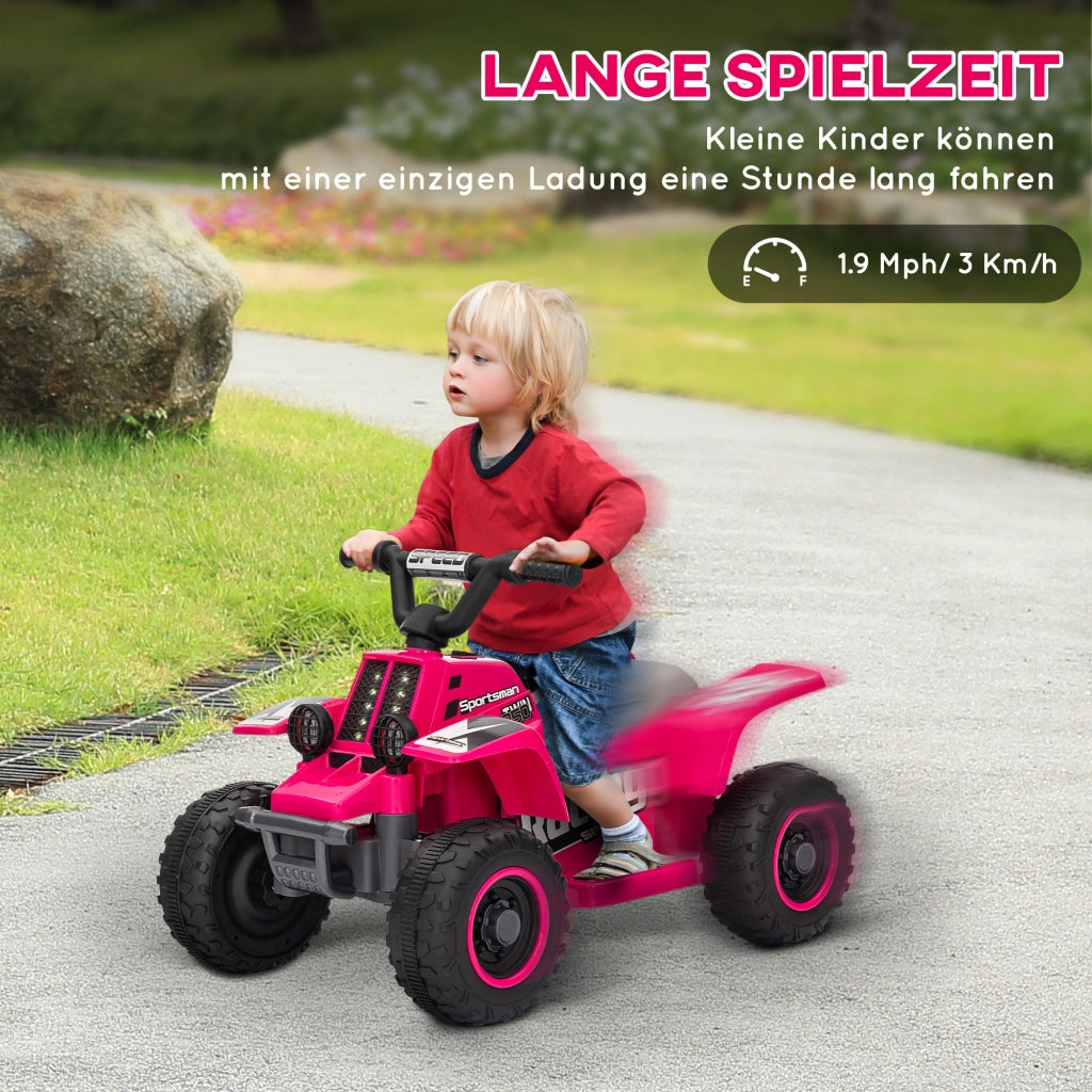 Quad Bike Elettrico Bambini ¨C zephmum ¨C Rosa con Luci LED