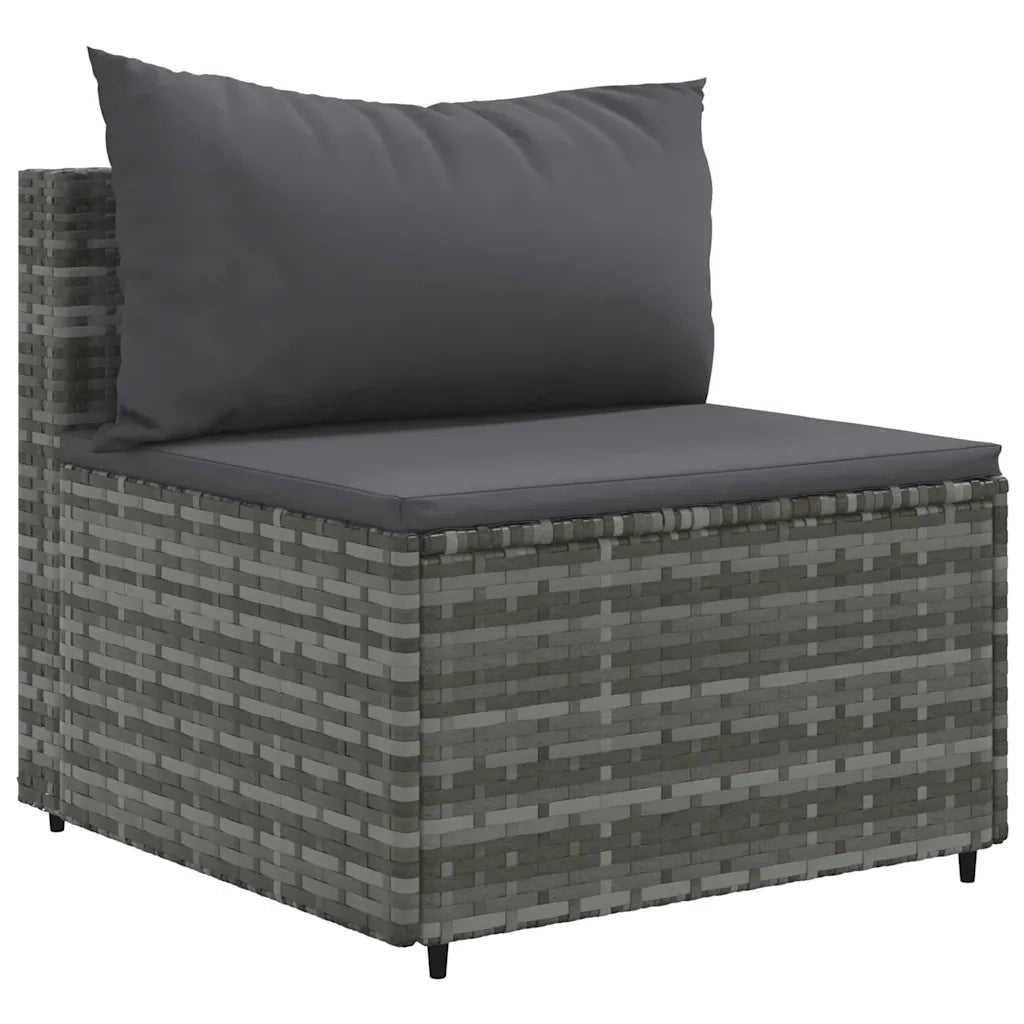 Set Divani da Giardino 5 pz con Cuscini in Polyrattan Grigio 3308082