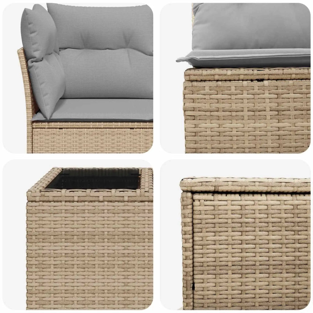 Set di divani 6 pz Beige e Grigio Chiaro 3447361