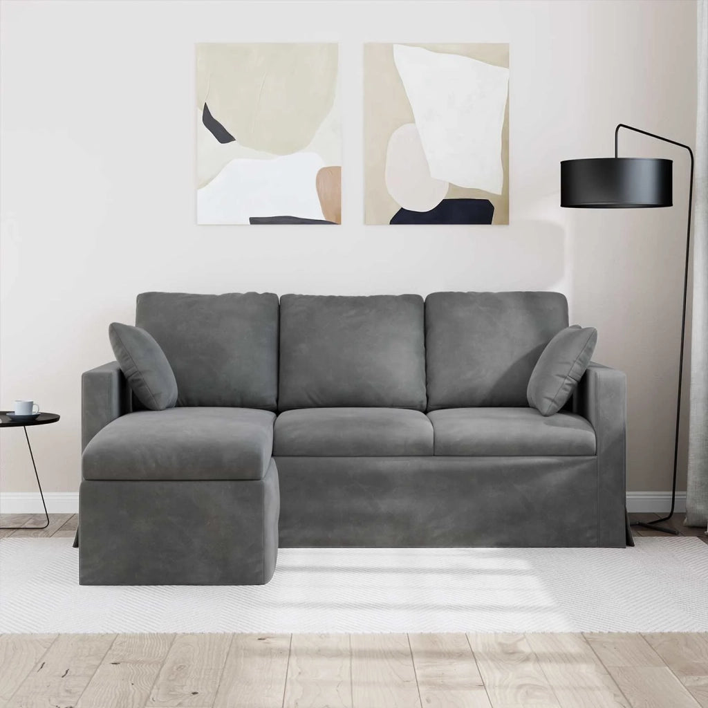 Divano Grigio scuro 178 x 134 x 80 cm Velluto 42024450