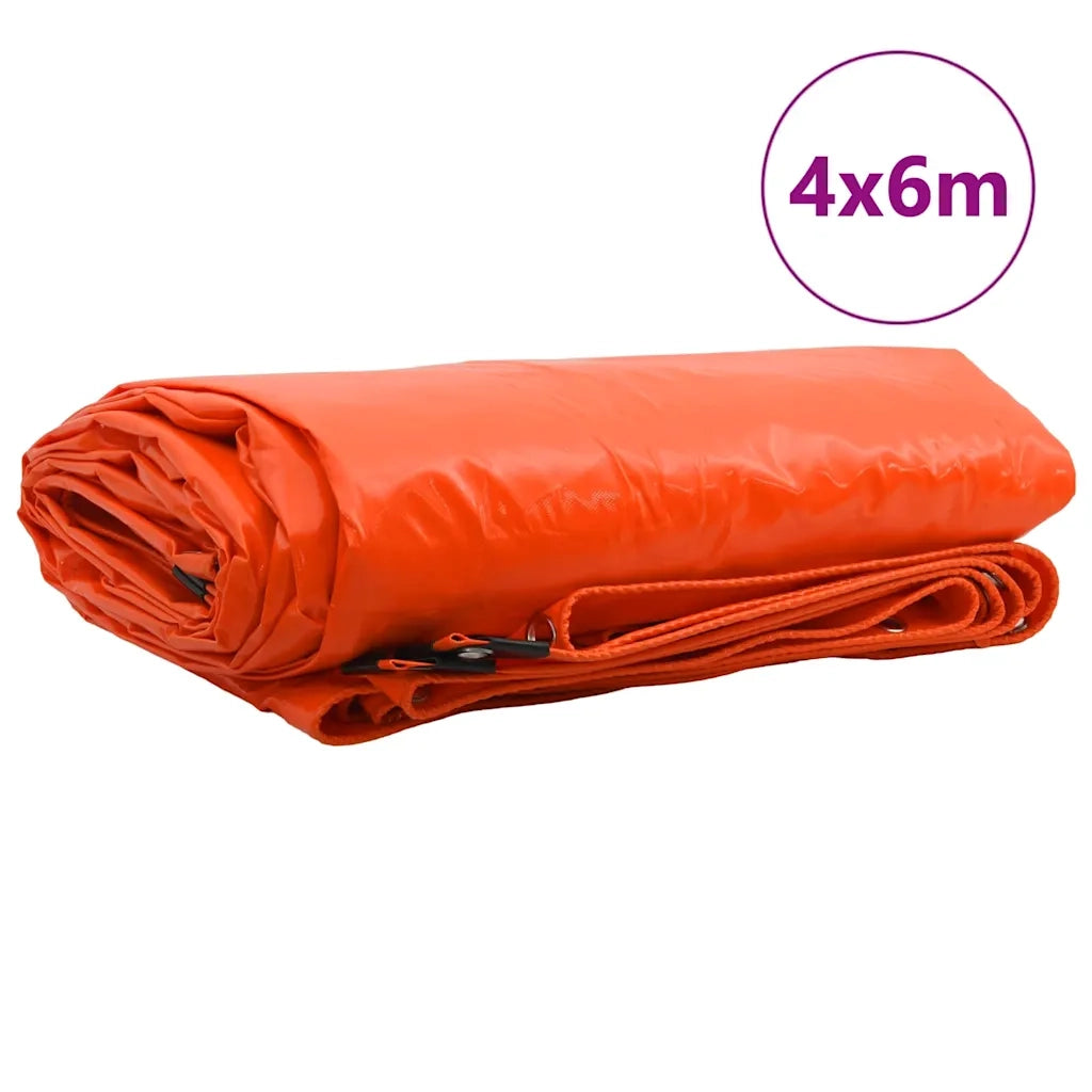 Telo 650g / m2 Arancione 4 x 6 m Tela con rivestimento in PVC