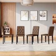 SEDIA DA PRANZO Set da 4 pezzi 89 cm Marrone e Nero in Tessuto e Metallo