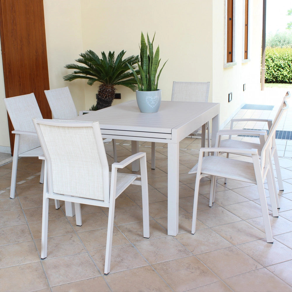 Poltrona Maili Impilabile 57x61x89 h cm in Alluminio Tortora