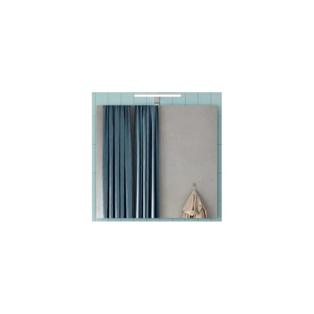 Specchio design KUBRICK – 80x75 cm con LED – Bianco lucido