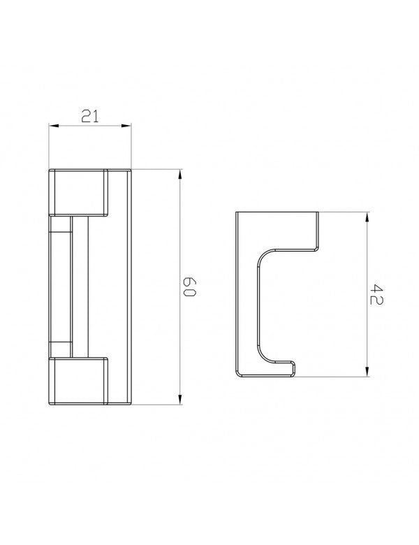 Appendiabiti doppio NIL in ottone dorato spazzolato 6x4,2x2,1 cm